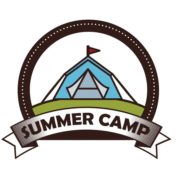 Camping aventura al aire libre logo — Archivo Imágenes Vectoriales