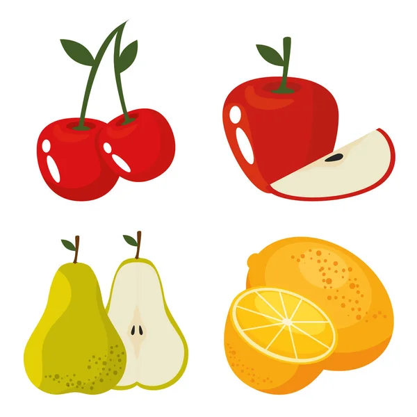Φρέσκα οργανικά φρούτα έννοια — Διανυσματικό Αρχείο