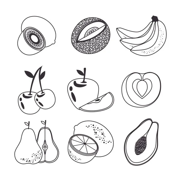 新鮮な有機フルーツの概念 — ストックベクタ