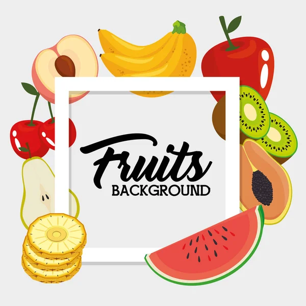 Conceito de fruta orgânica fresca —  Vetores de Stock