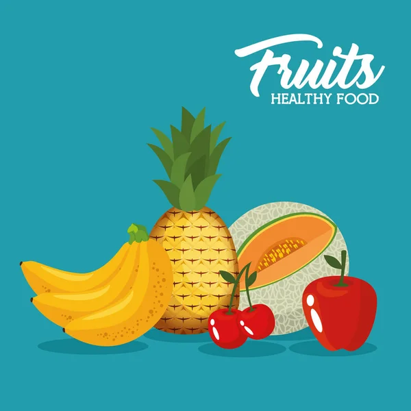 Concept de fruits frais biologiques — Image vectorielle