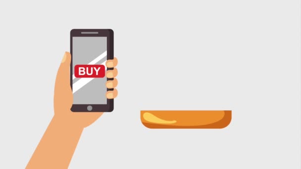 Fast food online — Stok video