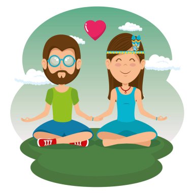 hippi insanlar karikatür