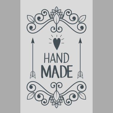 vintage el yapımı Logotype ve etiketleri