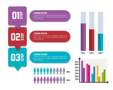 iş Infographic şablon ikonları/simgeleri