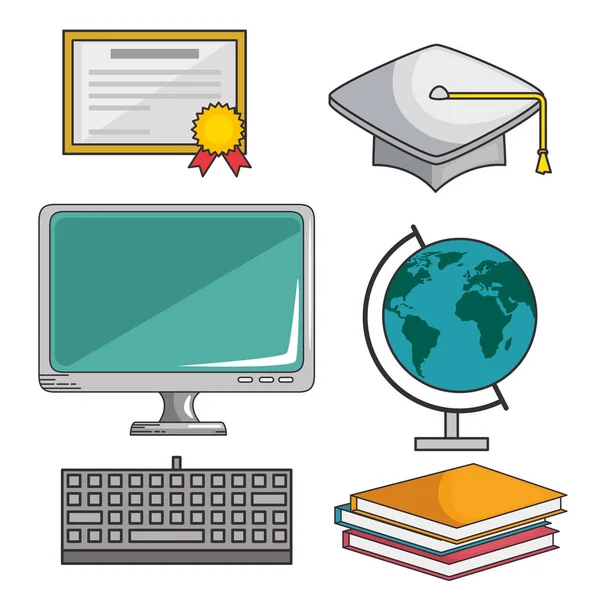 Онлайн-образование и обучение веб-набор — стоковый вектор