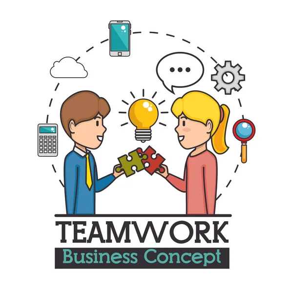 Concepto de negocio de trabajo en equipo — Vector de stock