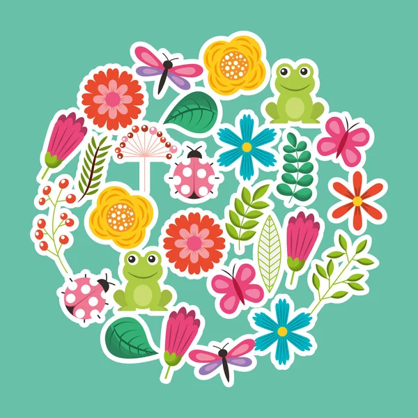Fleurs de printemps motif de saison naturelle — Image vectorielle