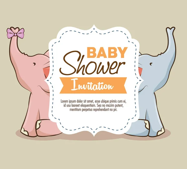 Bebé ducha chica invitación tarjeta — Vector de stock