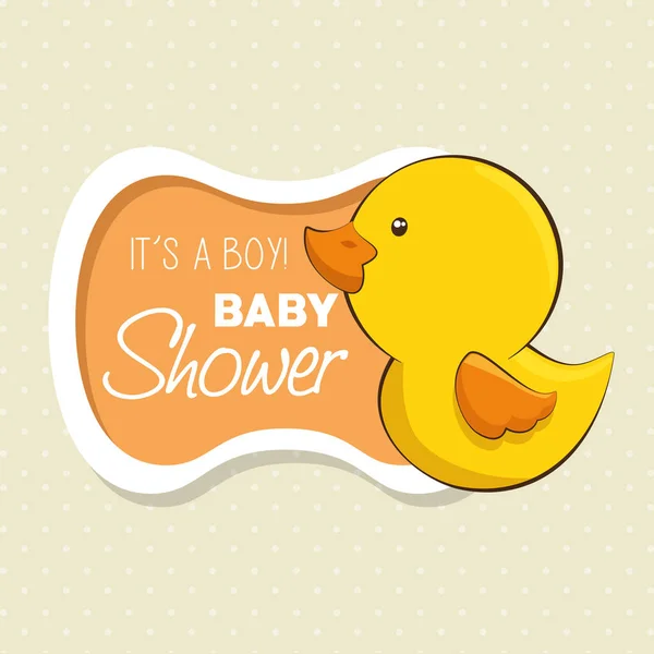 Bebé ducha chico invitación tarjeta — Vector de stock