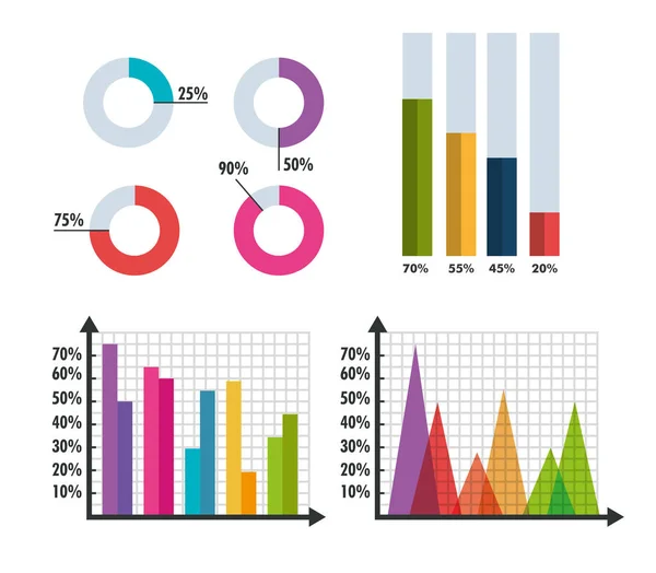 Iconos de plantilla de infografía de negocios — Vector de stock