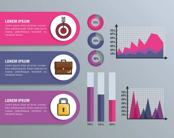 Iconos de plantilla de infografía de negocios — Vector de stock