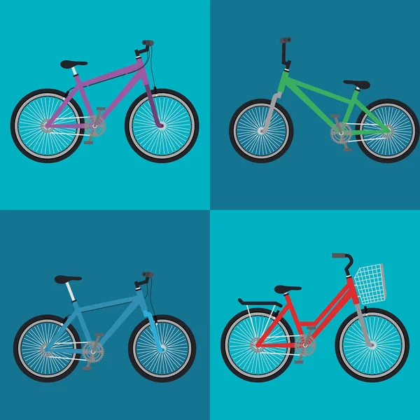 Set fiets stijlen pictogrammen — Stockvector
