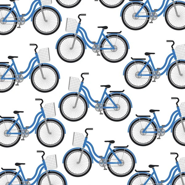 Set bicycle pattern background — Stock Vector