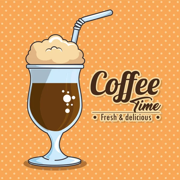 Frappe en koud drankje koffie — Stockvector