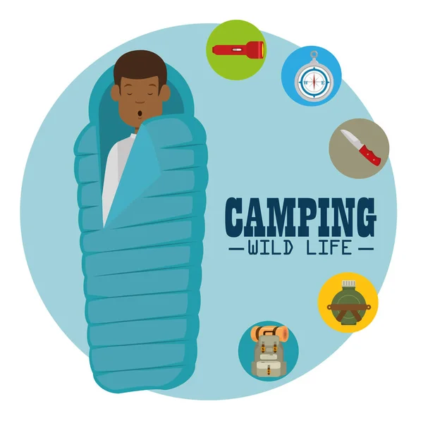 Camping wild life concept — Stock Vector
