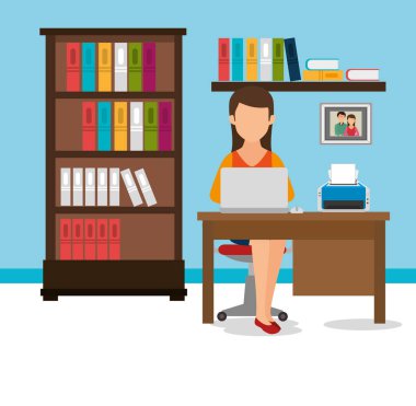 Ofiste çalışan iş kadını.