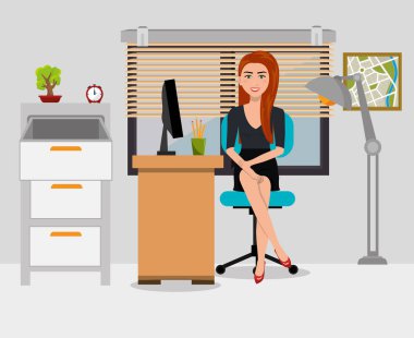 Ofiste çalışan iş kadını.