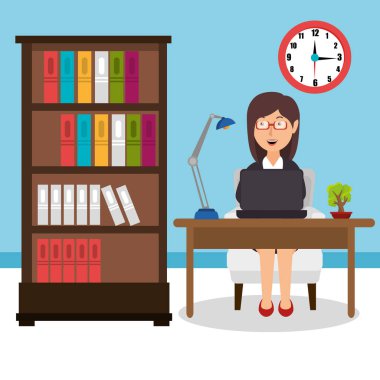 Ofiste çalışan iş kadını.