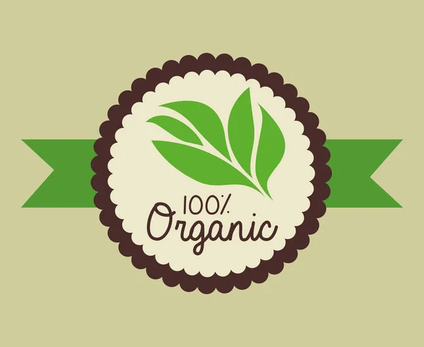 Organic product guaranteed seal — Stock Vector