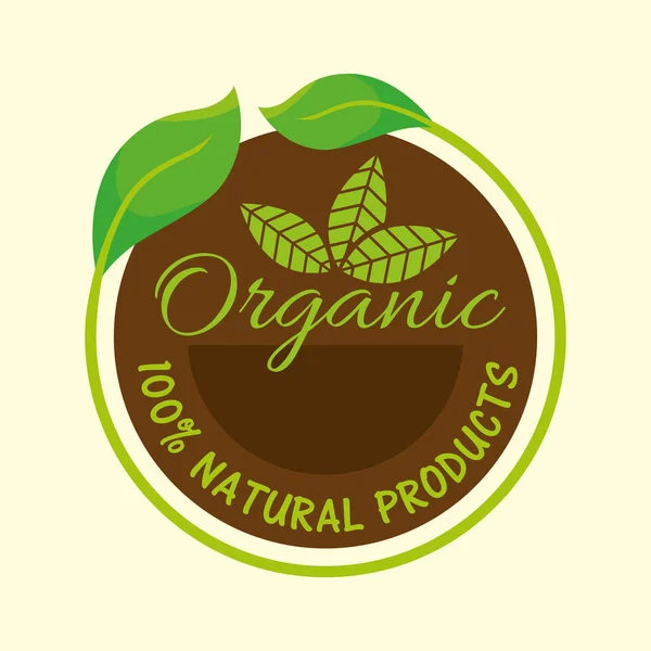 Organik ürün mühür garantili — Stok Vektör