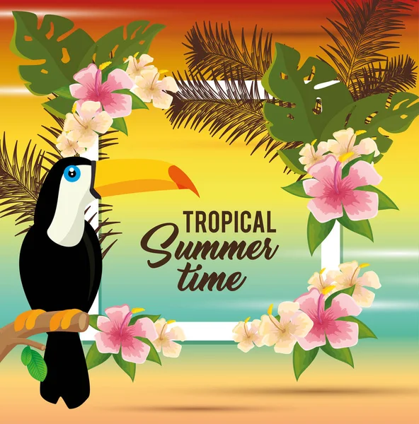 Plakat zur tropischen Sommerzeit — Stockvektor