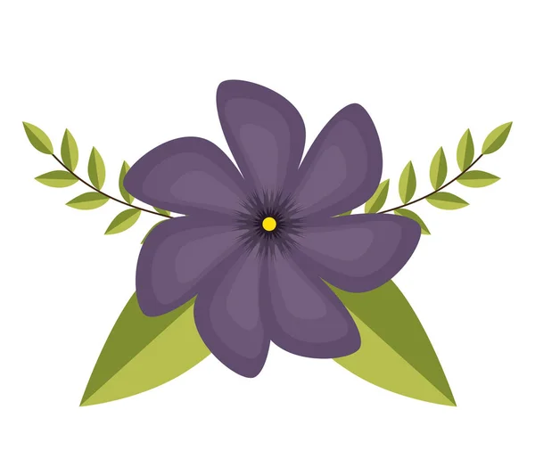 Schattige bloemen decoratieve pictogram — Stockvector