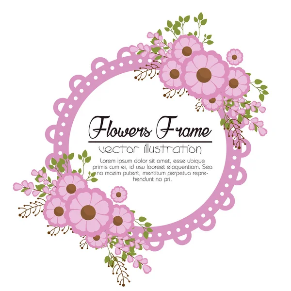 Floral frame decoratieve pictogram — Stockvector