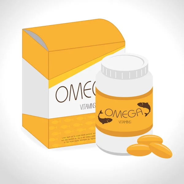 Omega-3-Produkt gesund — Stockvektor