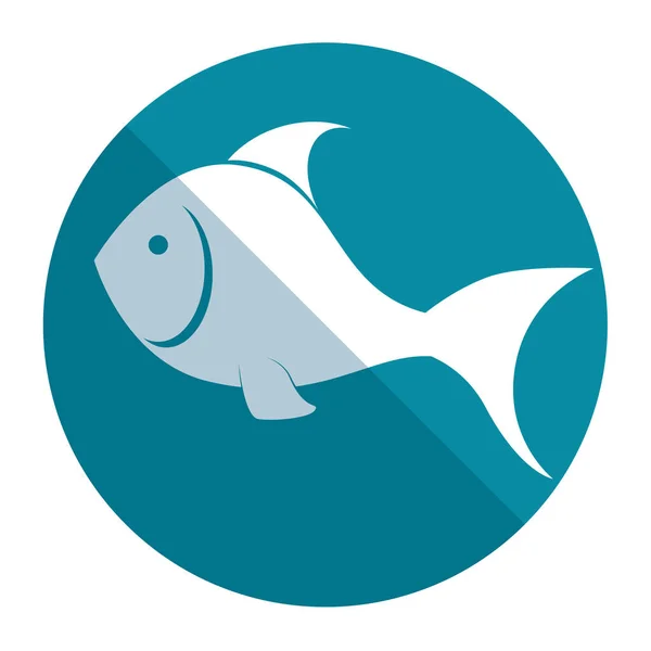 Silueta de pescado menú de comida de mar — Vector de stock