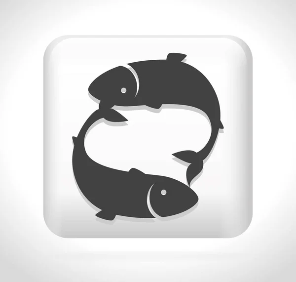 Fish silhouette sea food menu — Stock Vector