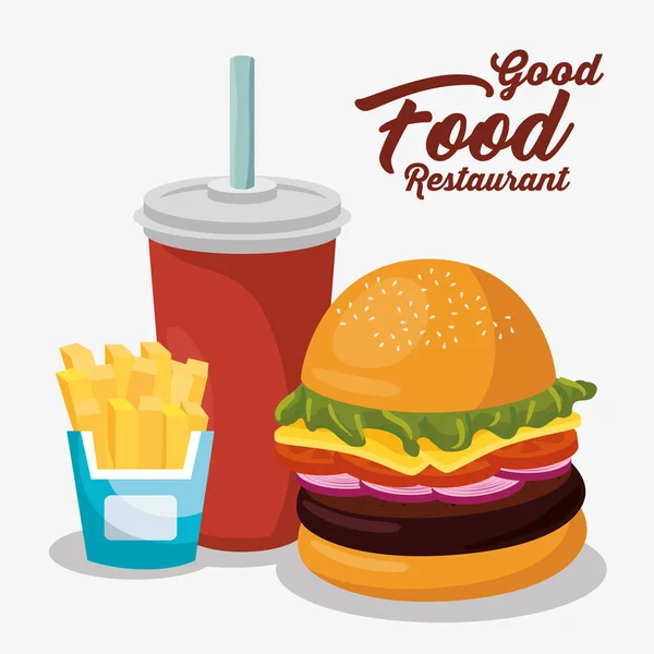 Delicioso menú de comida rápida — Vector de stock