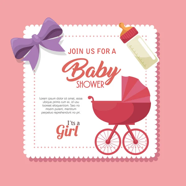 Tarjeta de invitación baby shower — Archivo Imágenes Vectoriales