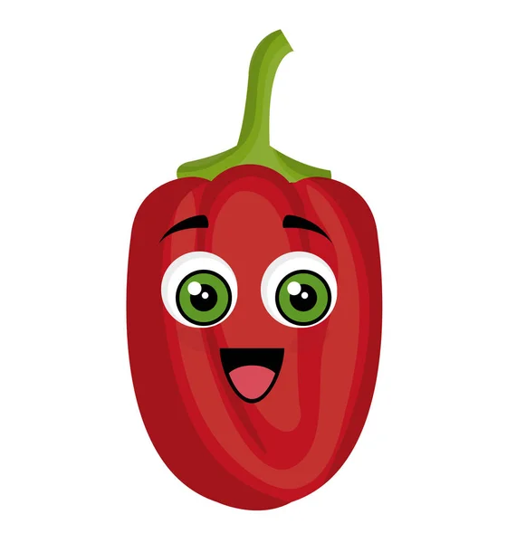 Karakter komik sayuran paprika - Stok Vektor