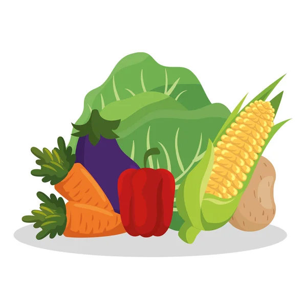 Zdrowe jedzenie wegańskie ikony — Wektor stockowy