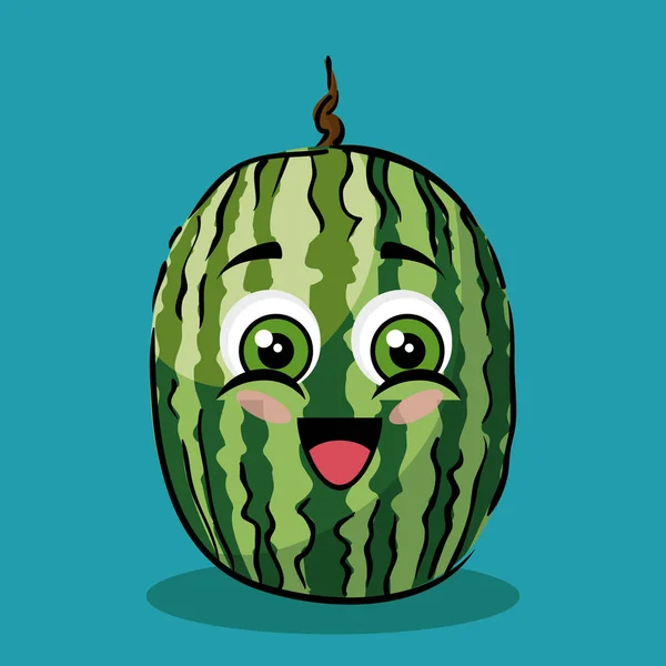 Καρπούζι φρούτα κόμικ χαρακτήρες — Διανυσματικό Αρχείο