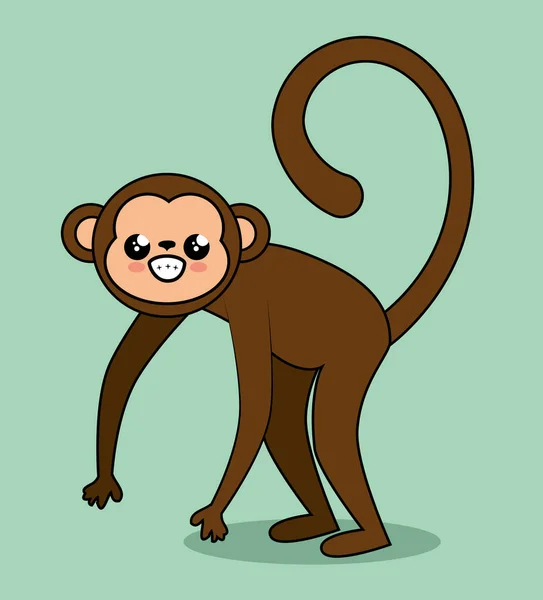 Niedlichen Affen Stil kawaii — Stockvektor