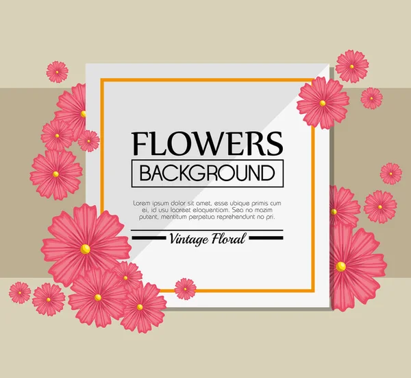 Bonito flor moldura fundo decorativo —  Vetores de Stock