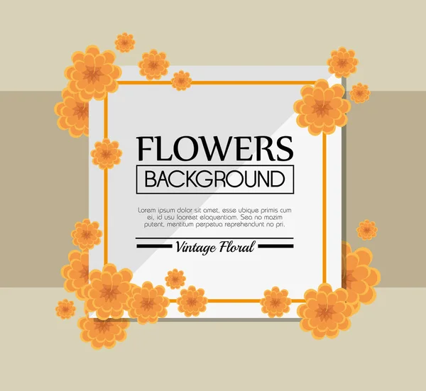 Sevimli çiçek çerçeve dekoratif arka plan — Stok Vektör