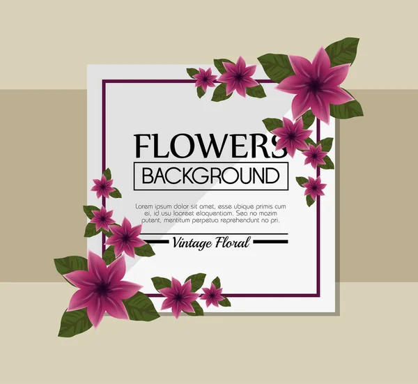 Bonito flor moldura fundo decorativo —  Vetores de Stock