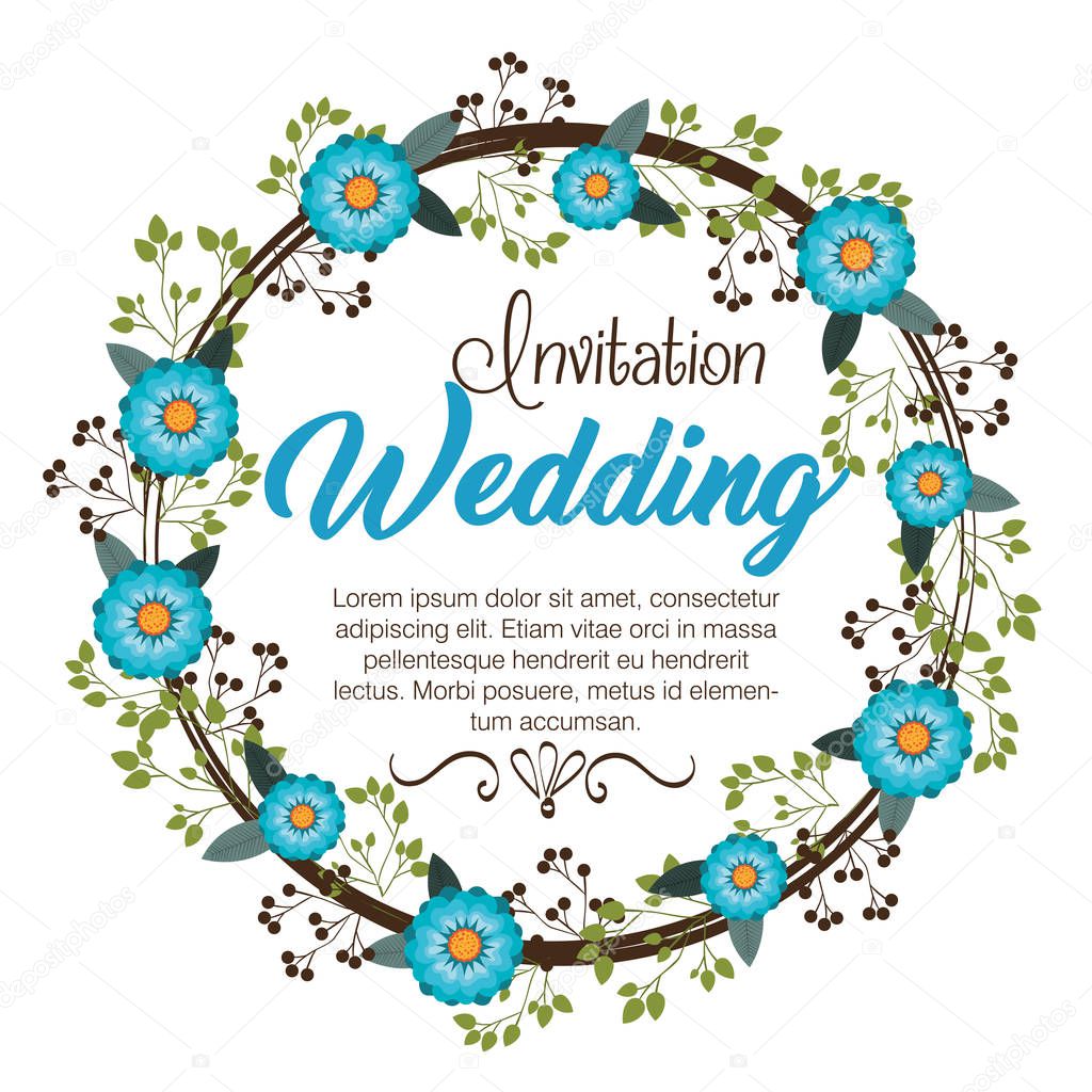 wedding invitation floral frame
