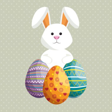 sevimli tavşan mutlu Paskalya