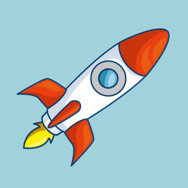 Roket start-up izole simgesi