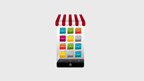E-Commerce mobile Suchoptionen Medienanimation — Stockvideo