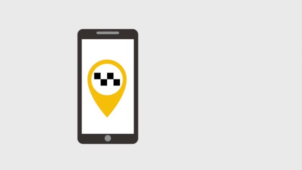 Servicio público de taxi animación en línea — Vídeo de stock
