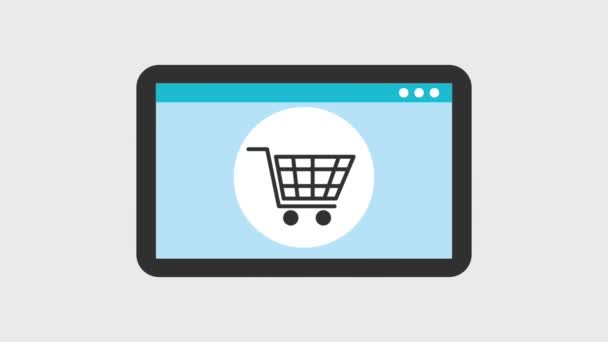 Shopping animazione online — Video Stock