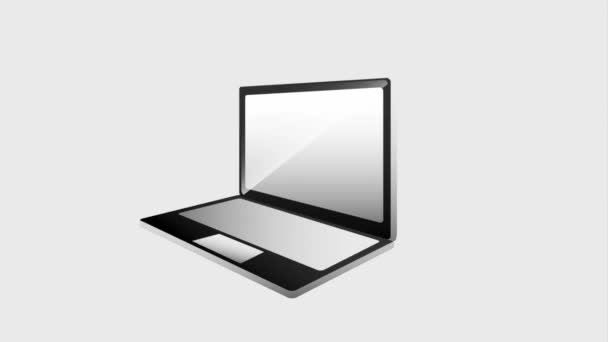 Tablet laptop aberto e dispositivos digitais móveis — Vídeo de Stock