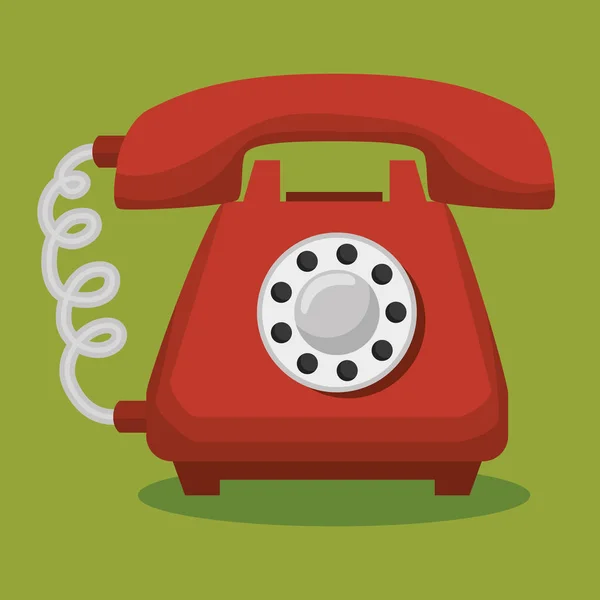 Vecchia icona telefono isolato — Vettoriale Stock