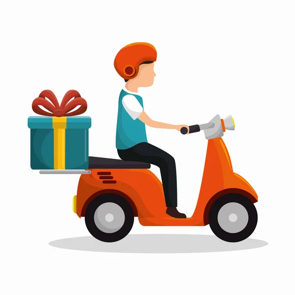 Motorcycle delivery service icon — Stock Vector
