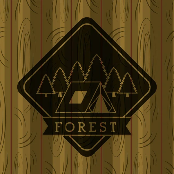 Erdő szabadtéri tábor — Stock Vector